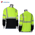 Personalizado para hombre de alta visibilidad de seguridad camiseta de varios tamaños neón amarillo verde o-cuello de trabajo de construcción camisetas de manga larga